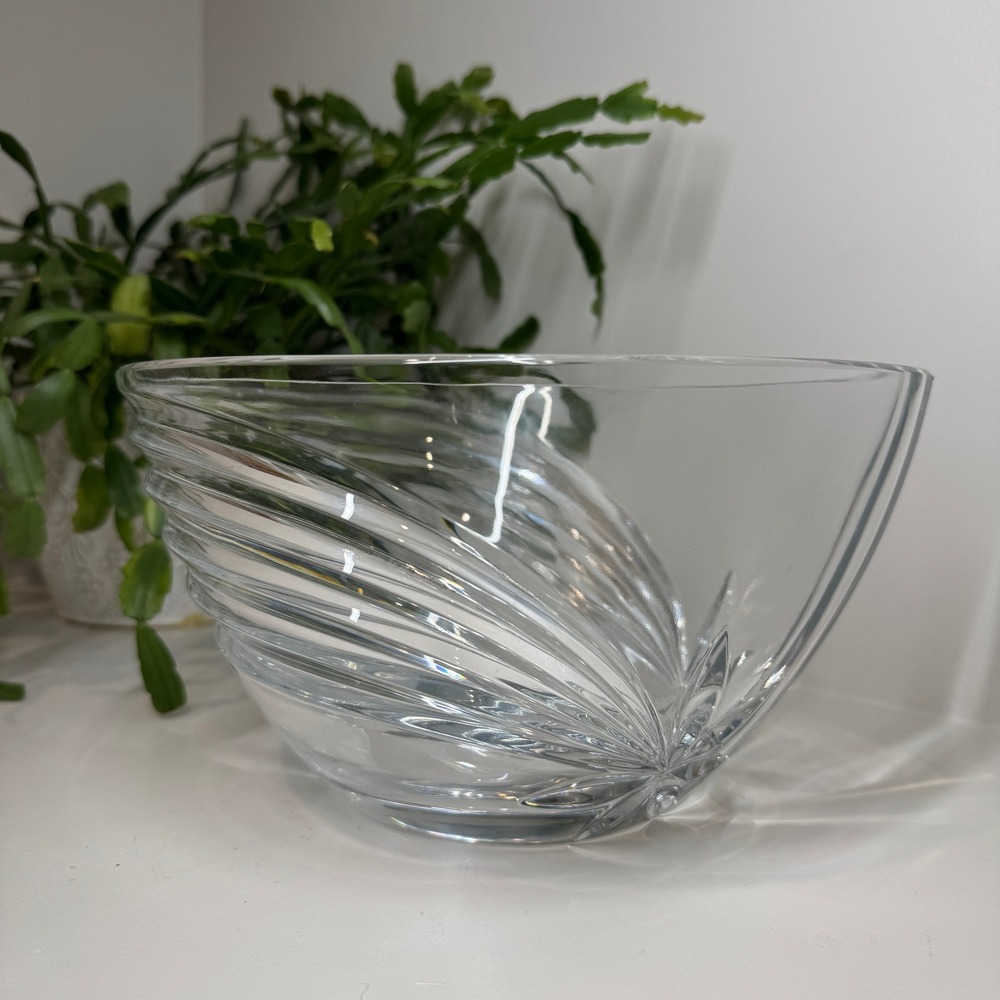 Vintage Lenox Falling Star Clear Crystal Serving Bowl Centerpiece Glass EUC